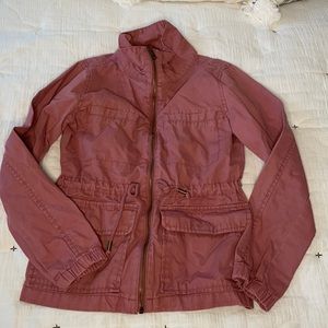 Old navy pink twill outerwear zip jacket